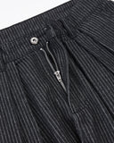 Vintage Pinstripe Pleated Barrel Jeans | Inflation Streetwear