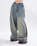 Washed Striped Baggy Jeans | Inflation Streetwear