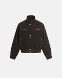 Cropped Suede Cotton Padded Jacket | Inflation Streetwear