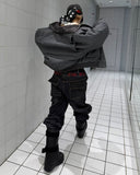 Double Waist Embroidered Baggy Cargo Jeans | Inflation Streetwear