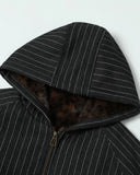 Faux Fur Pinstripe Padded Jacket | Inflation Streetwear