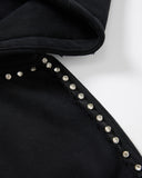 Monkey Washed Rhinestone Studded Zip Up Hoodie | Inflation Streetwear