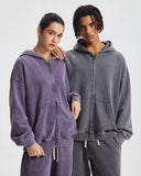 French Terry Acid Wash Zip Up Hoodies | Inflation Streetwear