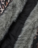 Leopard Embroidery Faux Fur Jacket | Inflation Streetwear