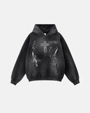 Graffiti Print Acid Washed Fleece Hoodies | Inflation Streetwear