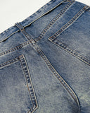 Folded Waist Monkey Wash Barrel Jeans | Inflation Streetwear