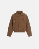 Horse Embroidery Suede Clasp Padded Jacket | Inflation Streetwear