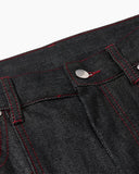 Metal Buckle Stitching Straight Leg Jeans | Inflation Streetwear