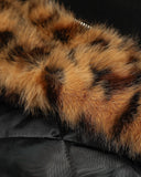 Faux Fur Leopard Sueded Hooded Jacket | INFLATION Streetwear
