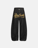 Rivets Embroidered Baggy Jeans | INFLATION Streetwear