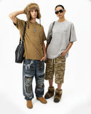 Distressed Tie-Dye Reflective Print T-Shirt | Inflation Streetwear