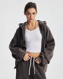 Distressed Acid Wash Double Zip Up Hoodies | Inflation Streetwear