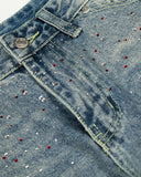 Colorful Rhinestone Straight Leg Jeans | Inflation Streetwear