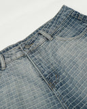 Retro Plaid Gradient Wash Straight-Leg Jeans | Inflation Streetwear