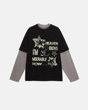 Vintage Layered Graphic Long Sleeve T-shirt | Inflation Streetwear