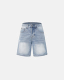 ripped denim shorts frayed hole detail