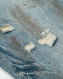Mud Wash Ripped Barrel Jeans | Inflation Streetwear