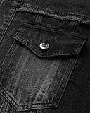 Distressed Frayed Denim Jacket | Inflation Streetwear