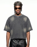 faded raw hem boxy tee men