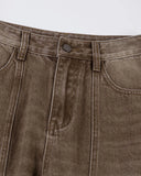 Brown Acid Wash Barrel Jeans | Inflation Streetwear