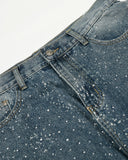 Rhinestone Straight Leg Denim Jeans | Inflation Streetwear