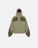 High Neck Distressed Washed Hooded Jacket | Inflation Streetwear