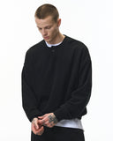 Boxy Fit Henley Collar Sweatshirt | Inflation Streetwear