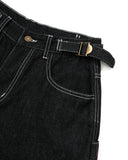 Raw Denim Baggy Jorts with Adjustable Tabs | Inflation Streetwear