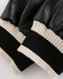 Totem Embroidered PU Sleeve Varsity Jacket | Inflation Streetwear