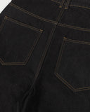 Button Detail Raw Baggy Jeans | Inflation Streetwear
