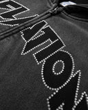 Totem Rhinestone Acid Wash Zip Up Hoodies | Inflation Streetwear
