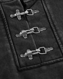 Acid Wash Boxy Metal Clasp Hoodies | Inflation Streetwear