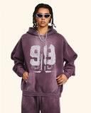 Graffiti Print Washed Fleece hoodie | Inflation Streetwear