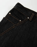 Black Raw Straight Leg Denim Jeans | Inflation Streetwear