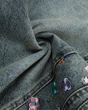Floral Embroidered Long Baggy Jorts | Inflation Streetwear