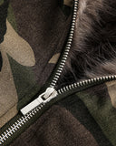 Camo Faux Fur Lined Bomber Jacket | Inflation Streetwear