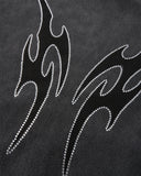 Totem Rhinestone Acid Wash Zip Up Hoodies | Inflation Streetwear