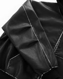 Faux Leather Hooded Bomber Jacket| Inflation Streetwear