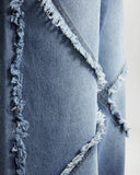 Blue Frayed Acid Wash Pants | Inflation Streetwear