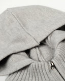 Grey Zip Up Knitwear Hooded Sweaters | Inflation Streetwear