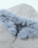 Baby Blue Faux Fur Jacket | Inflation Streetwear