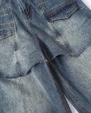 Washed Panel Baggy Barrel Jeans | Inflation Streetwear