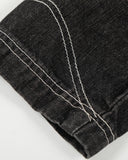 Stand Collar Raw Clasp Denim Jacket | Inflation Streetwear