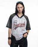 Pinstripe Colorblock Mesh Jersey | Inflation Streetwear