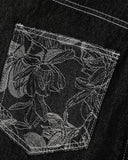 Baggy Denim Jorts with Embroidered Pocket | Inflation Streetwear