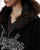 Faux Fur Collar Zip Up Hoodie Jacket  | Inflation Streetwear