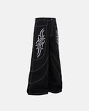 Skeleton Embroidery Baggy Jeans | Inflation Streetwear
