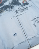 Graffiti Character Distressed Washed Zip Hoodies | Inflation Streetwear
