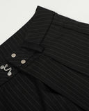 Black Striped Barrel Suit Pant | INFLATION Streetwear