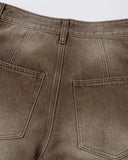 Brown Acid Wash Barrel Jeans | Inflation Streetwear